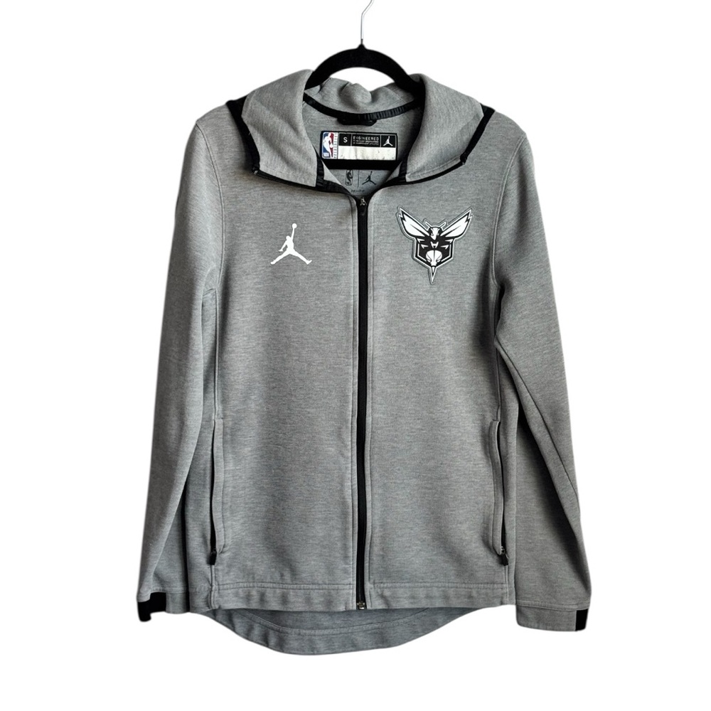 Charlotte Hornets Air Jordan Gray NBA Full-Zip Hoodie Size Small